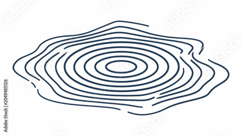 Premium line art icon of topographic style water ripples and concentric wave rings