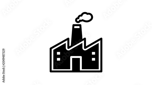 Bild auf Leinwand Industrial Factory Building and House Real Estate Vector Illustration