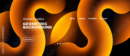 Obraz na płótnie Abstract orange waves dominate dark background