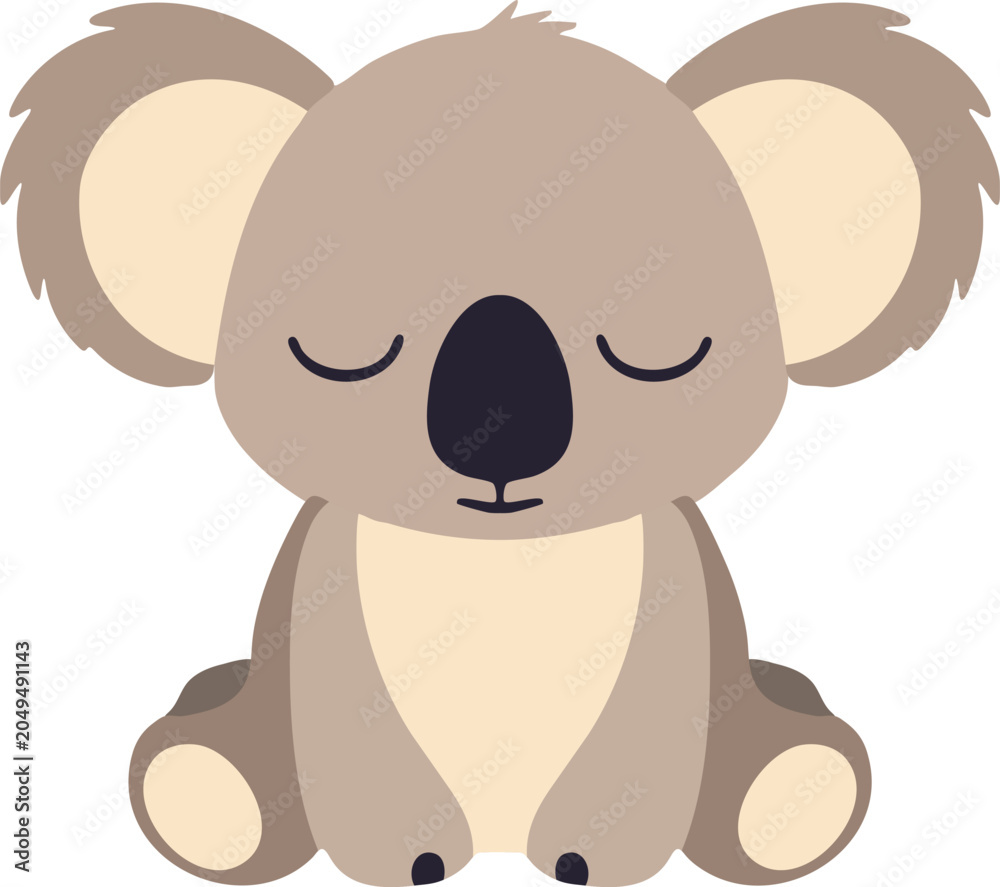 Fototapeta premium Sleeping koala sitting character