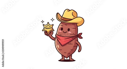 Cartoon cowboy character riding a horse.