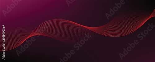 Photos Abstract dark magenta and black gradient vector background with elegant flowing red wavy interwoven lines
