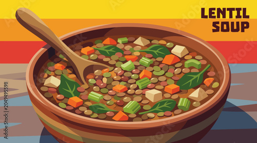 Fotografija lentil soup cuisine food recipe culinary homemade traditional delicious meal bow