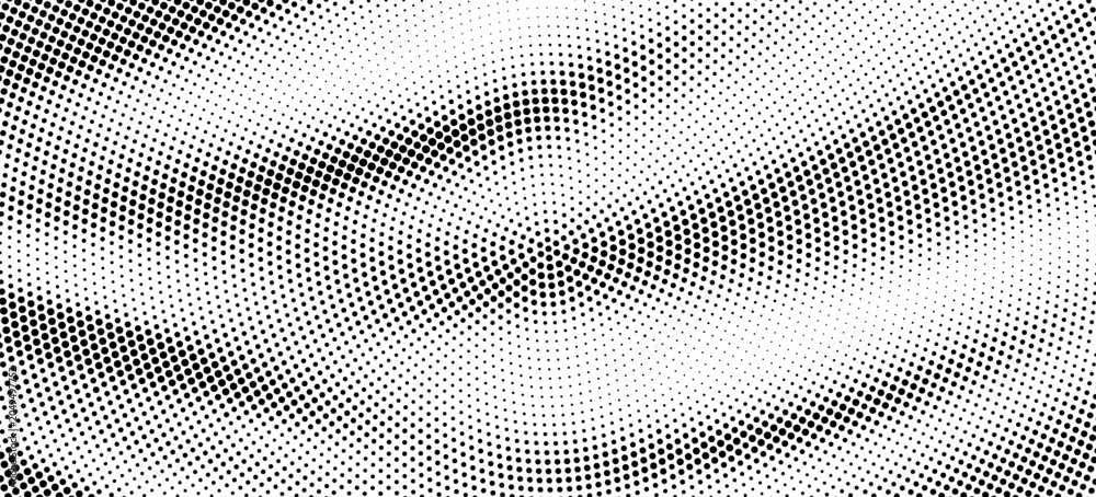 Photos Black halftone dot wave pattern