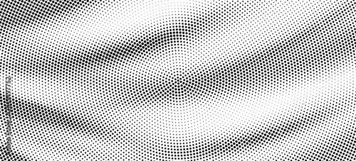 Vászonkép Black halftone dot wave pattern