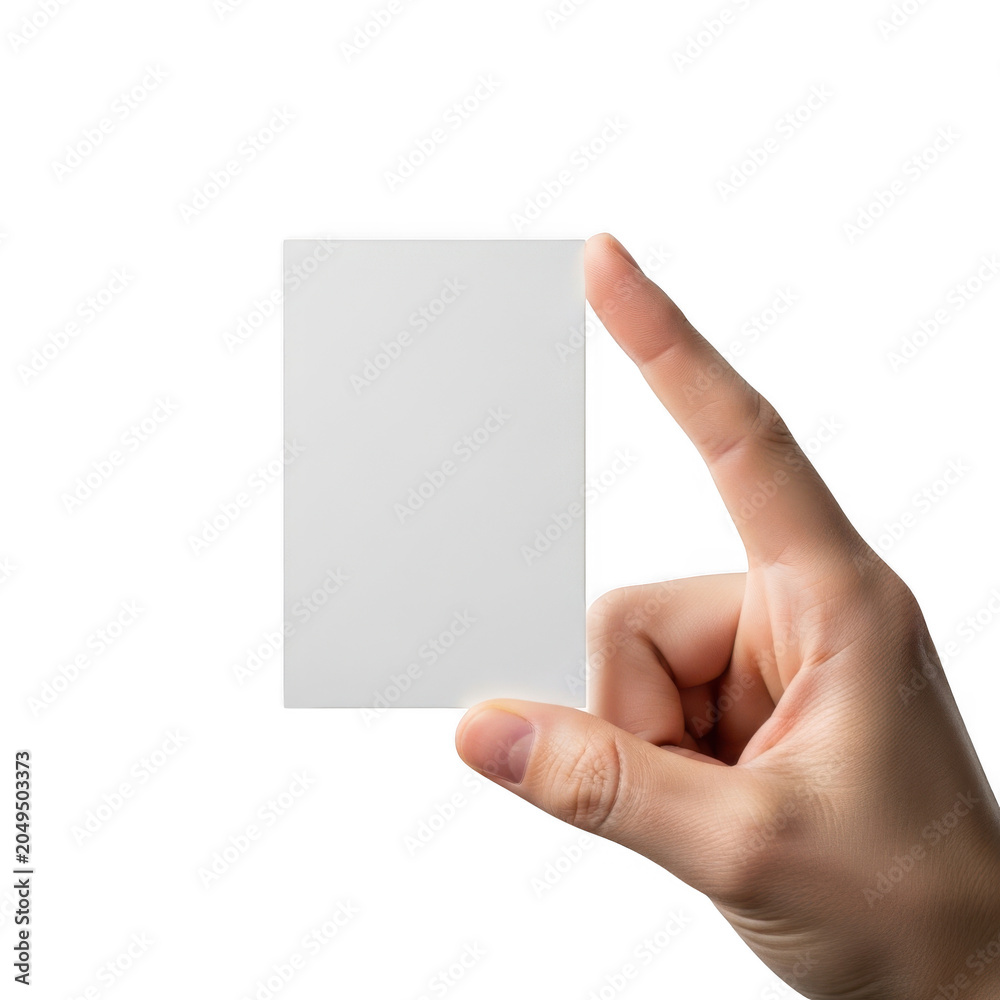 Obraz premium Hand holding a blank white business card mock up
