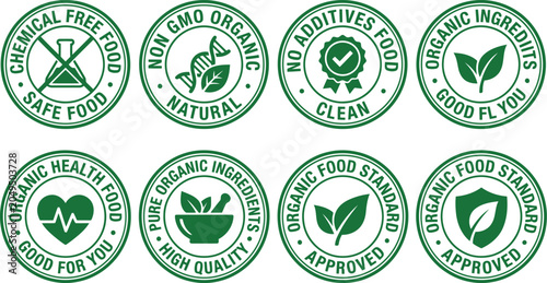 Foto Chemical free food safe organic non gmo natural no additives clean food ingredients good for you pure organic high quality