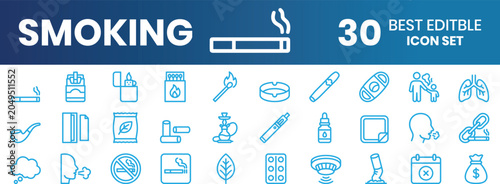 Cuadro en lienzo Collection of icons representing fire safety and sources of flame