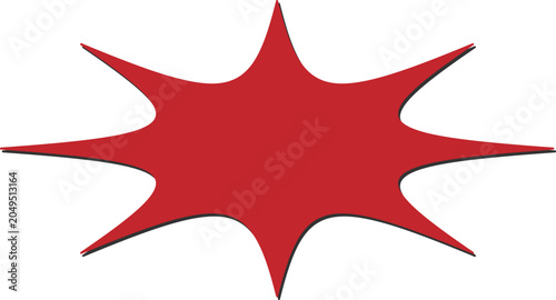 Comic book explosion graphic red starburst shape with black outline