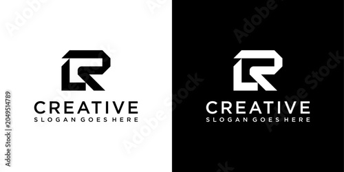 Tableau sur toile LR or RL initial letter logo design vector