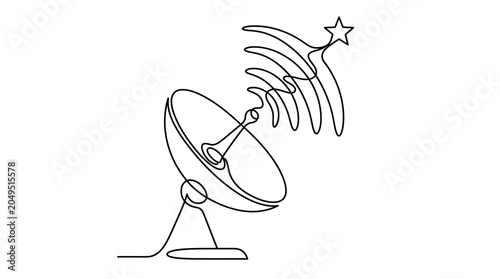 Satellite Dish, Signal Waves, Communication Icon, Technology Symbol