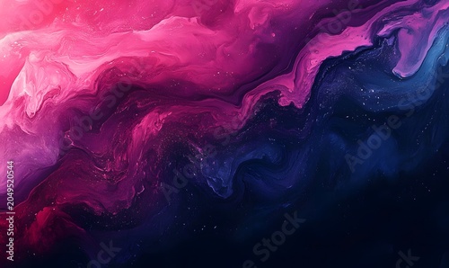 Vibrant abstract art piece featuring swirling pink, purple, and blue colors in a mesmerizing cosmic background.