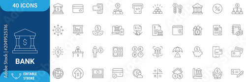 Fotografía Bank icon set