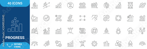 Bild auf Leinwand Progress icon set
