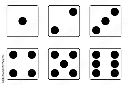 Dice Cube Set Cartoon Style Illustration Isolated