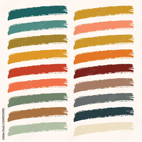 Vector illustration colorful abstract brush stroke patterns in vibrant gradient hues for design inspiration