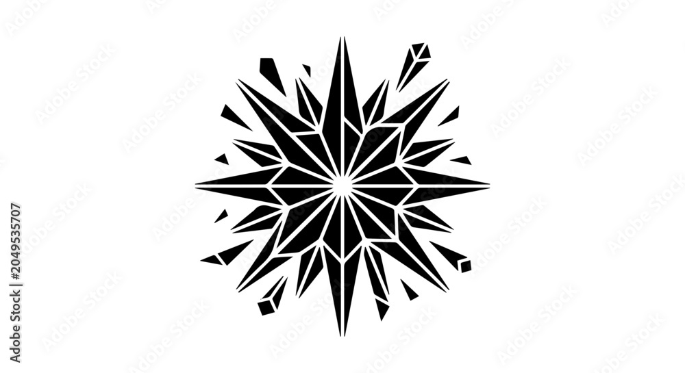 Fototapeta premium Explosion icon, black silhouette, white background, vector illustration