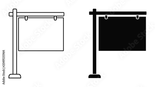 Foto Two billboard signs on stands with blank posters for advertising or signage purp