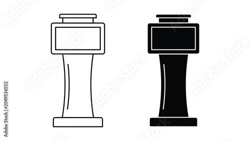 Photos Vector illustration of two podium icons in black and white isolated on white bac