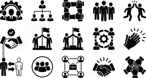 Photos Business teamwork icon vector set