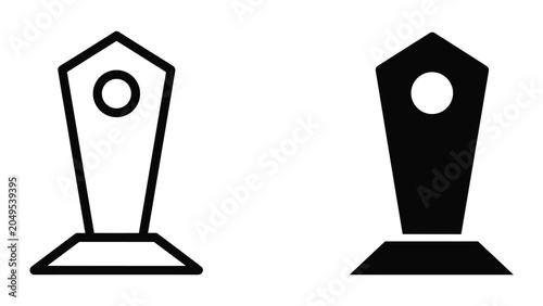 Bild auf Leinwand Vector illustration of two black and white chess pawn pieces in different styles