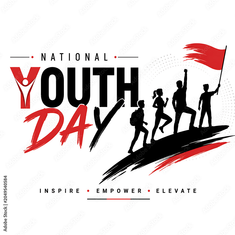 Obraz premium Youth day celebration with diverse group and International Youth Skills Day, International Youth Skills Day 2026, Youth Skills Day, Youth Skills Day 2026, Youth Day, Youth Day 2026