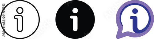 Foto Modern information icon set in three different styles