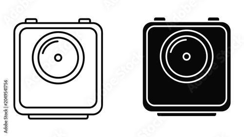 Konstfotografi Vector illustration of black and white camera icons on a pure white background