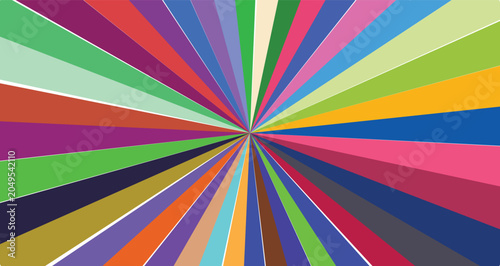 Bild auf Leinwand Abstract radial explosion of vibrant multi-coloured geometric stripes emanating