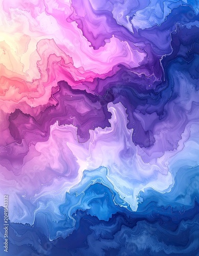 Abstract fluid art with swirling pink, purple, and blue colors.