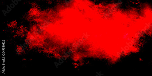 Canvastavla Abstract vibrant red cloud-like form illuminates deep black void, creating striking contrast and dramatic visual effect