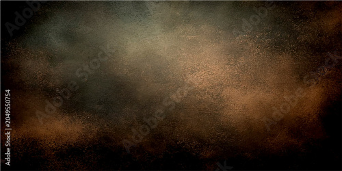 Bild auf Leinwand Abstract textured background with a moody, atmospheric blend of dark grays, earthy browns, and subtle golden highlights, suggesting an ancient, weathered surface or mystical mist