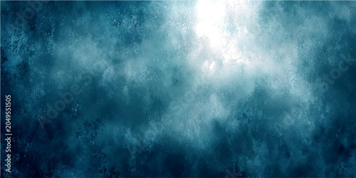 Fotografija Mysterious deep ocean abyss, ethereal light pierces through dark, turbulent water, creating an atmosphere of profound depth and unknown