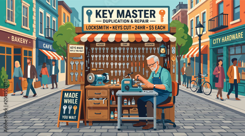 Photography Key Master Making House Keys.