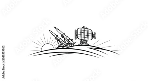 Satellite Dish On A Hill Top.