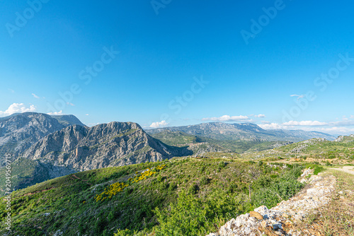 A beautiful panoramic landscape of the famous Green Canyon reservoir at Oymapinar Dam on the Manavgat River. 
