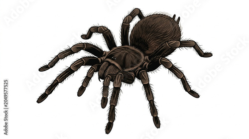 Foto Detailed tarantula spider vector illustration isolated on white background