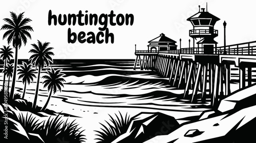 Photography huntington beach america coastline ocean travel destination tourism scenic lands