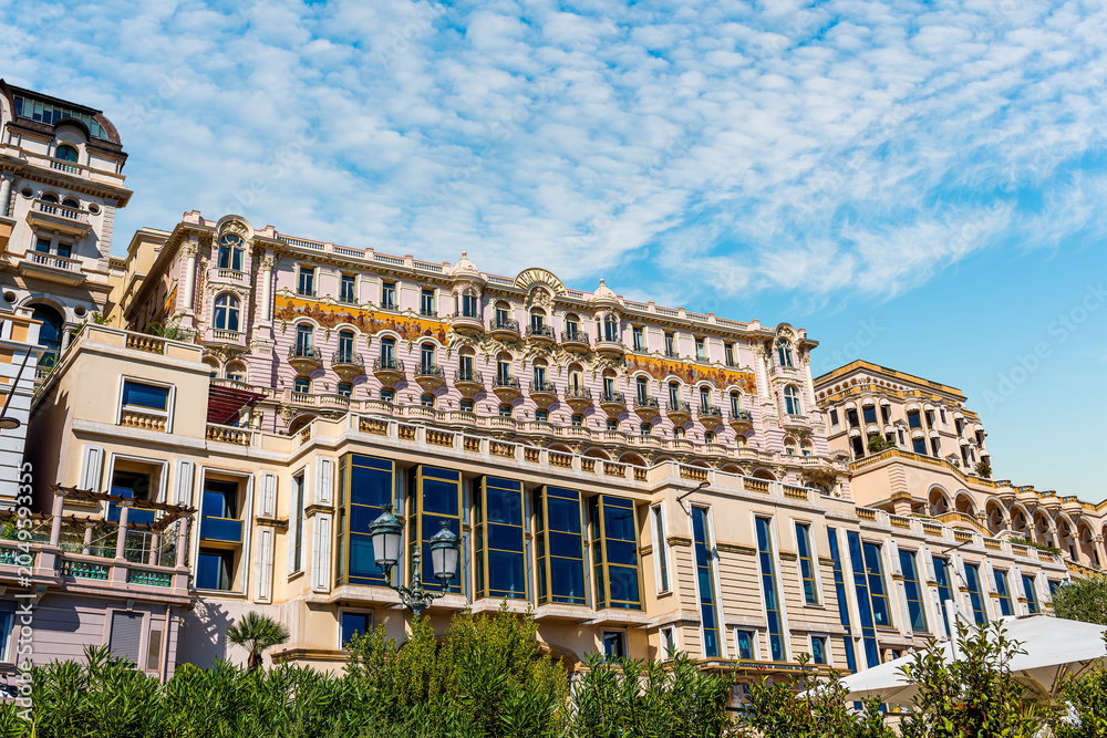 Fototapeta premium beautiful architecture building of european palace in traditional european style with scenic windows and columns
