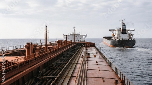 Valokuva Aerial view cargo ship of business logistic sea freight