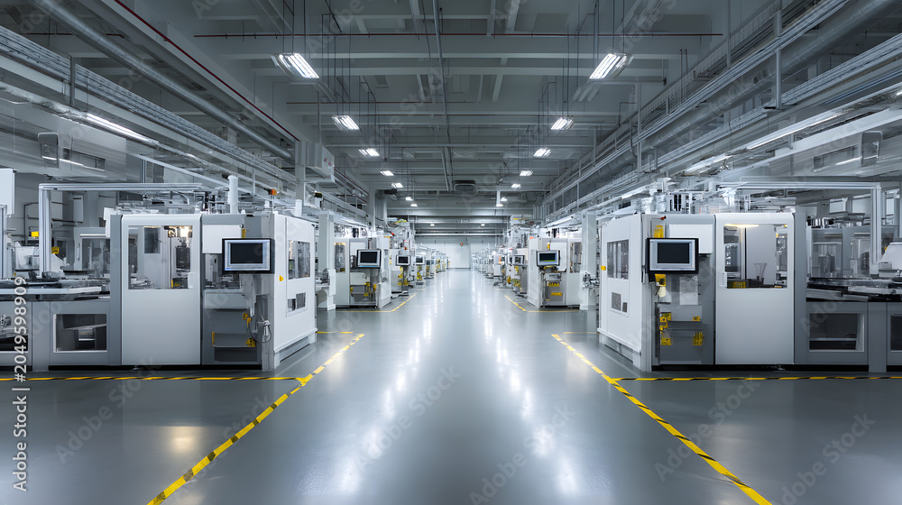 Obraz premium Empty Manufacturing Assembly Line