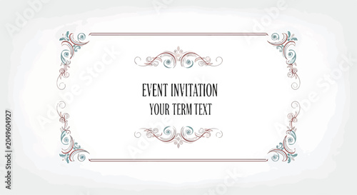 Quadro su tela Elegant event invitation card template with ornate design