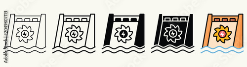Bild auf Leinwand Hydroelectric Power Dam Elements Collection