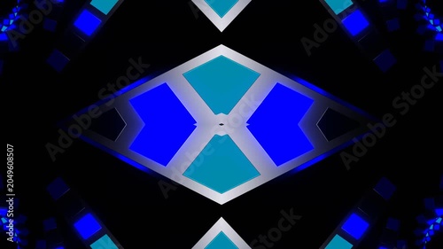 Blue and Cyan Slow Strobe Spiral Kaleidoscope Background VJ Loop in 4K
