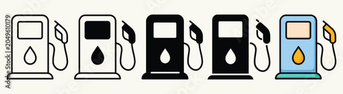 Gas Pump Icon Set