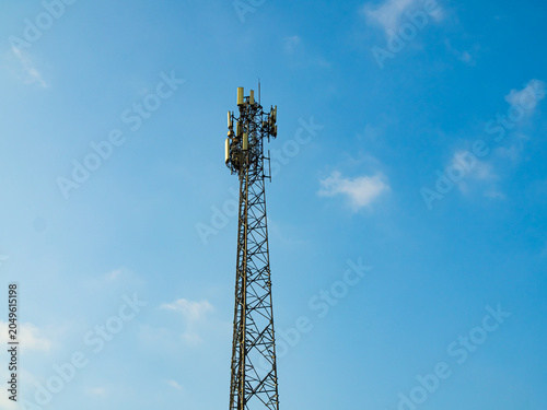 Bild auf Leinwand Communication telephone signal tower cell digital internet technology global concention mobile phone telecomunication data business industrial