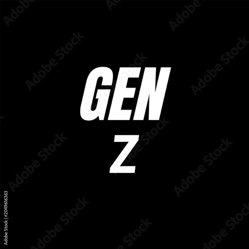 Text illustration of Jen Z on black background.