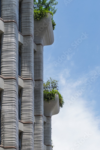 Modern Sustainable Building Facade with Greenery