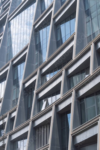 Modern Geometric Office Building Facade Detail