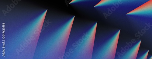 Obraz na plátne Abstract pattern of multiple sharp triangular peaks with blue to purple gradient